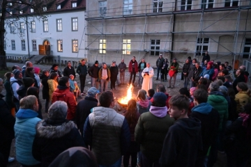 Osterfeuer im Aktionszentrum im Kloster Benediktbeuern