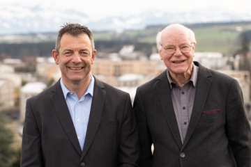 Markus Burri und Pater Toni Rogger im Don Bosco-Haus-Beromünster